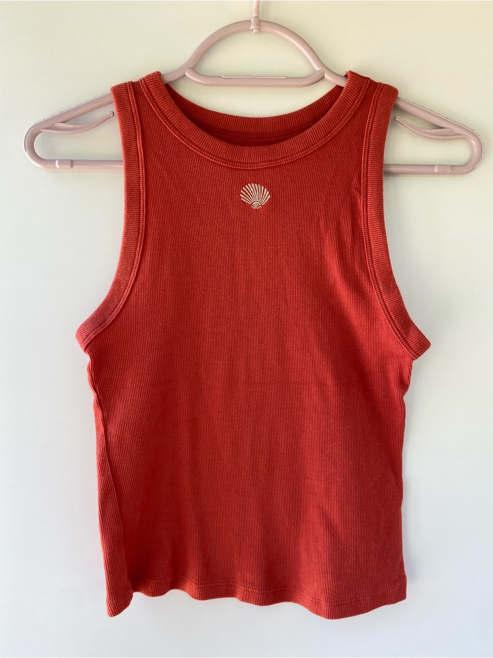 a new day Ribbed Shell Tank Top - Red Orange